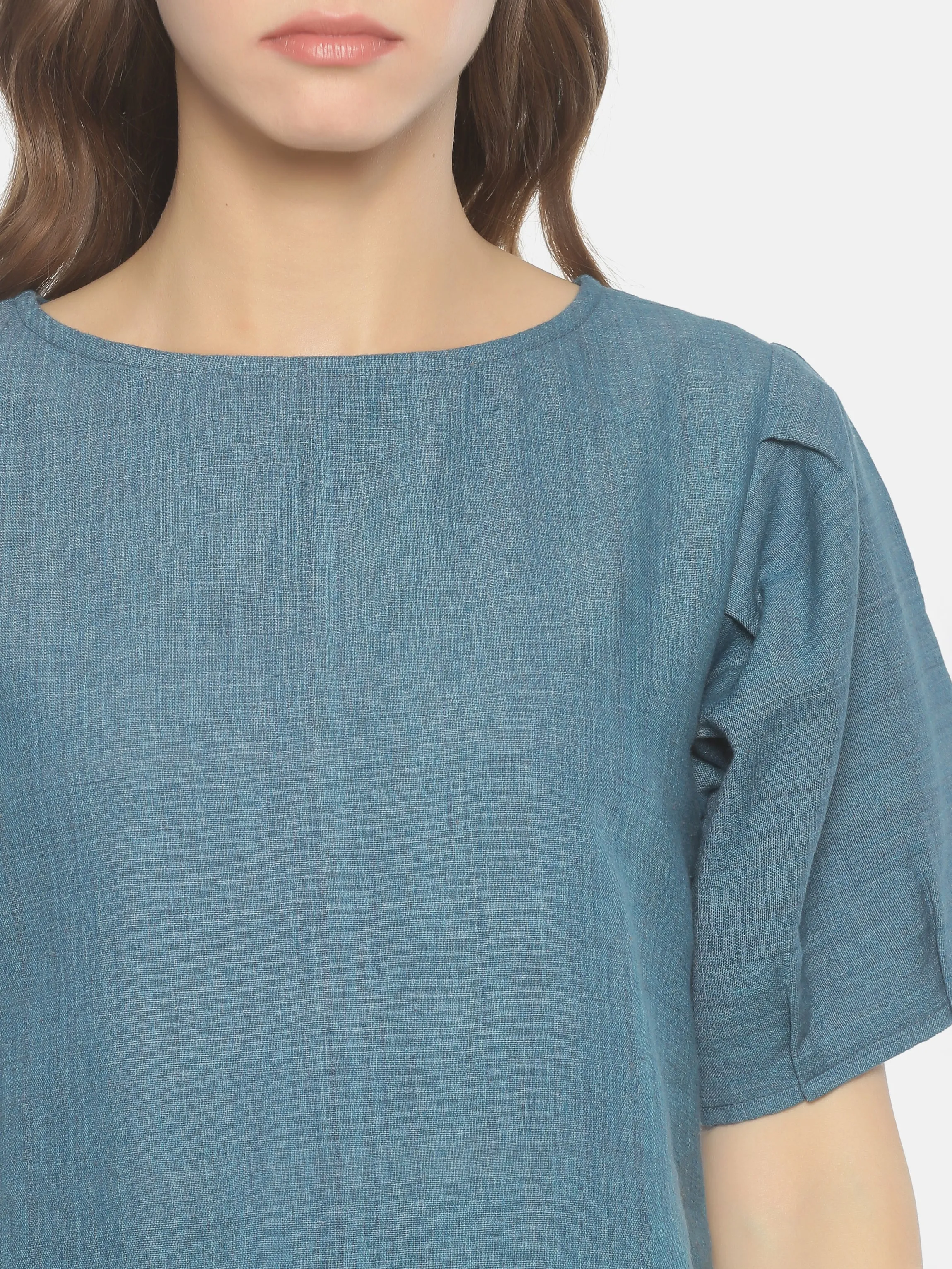 Balloon Sleeve Dress - Blue