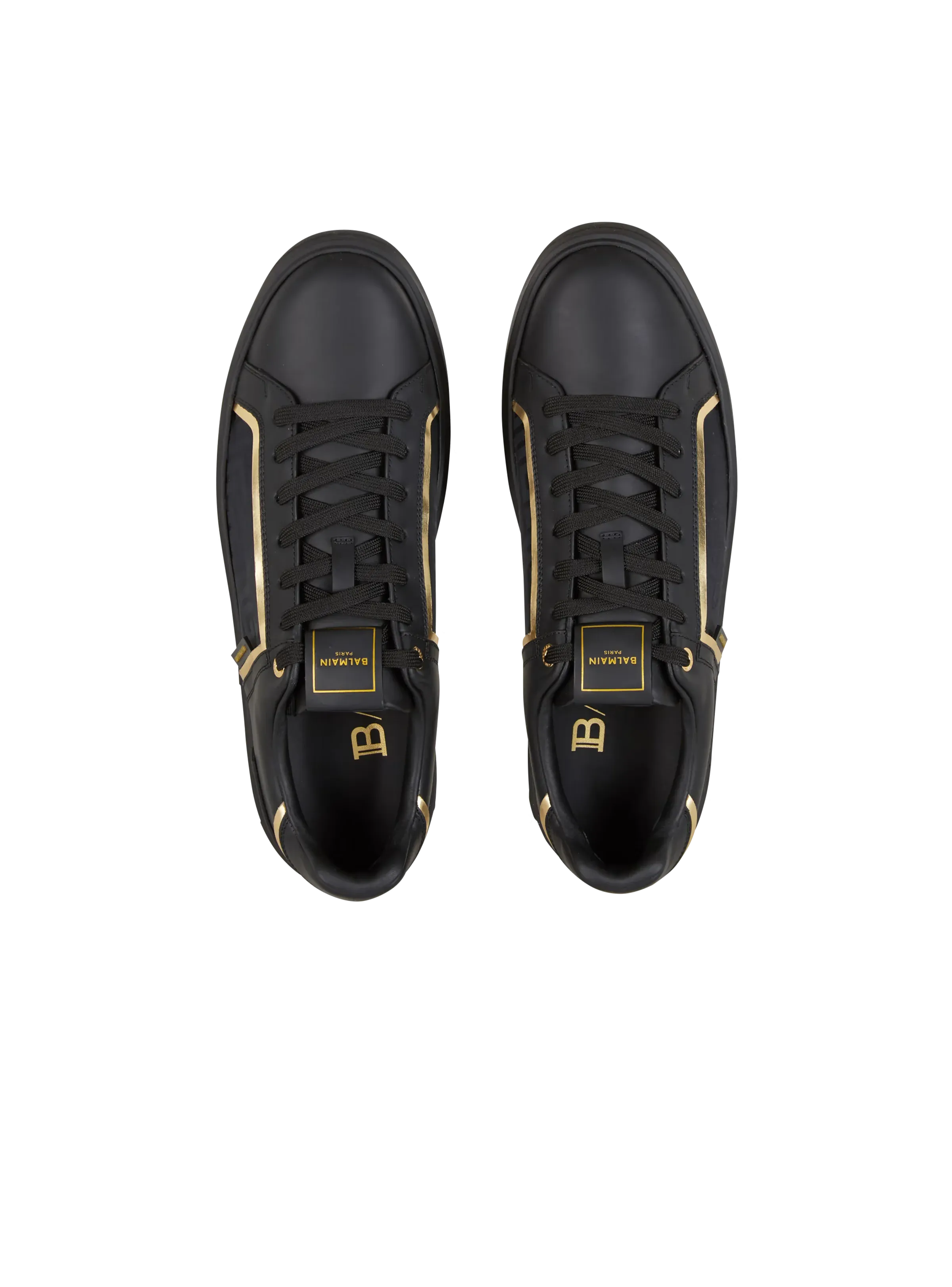 BALMAIN || B-Court Monogrammed Nylon And Leather Sneakers