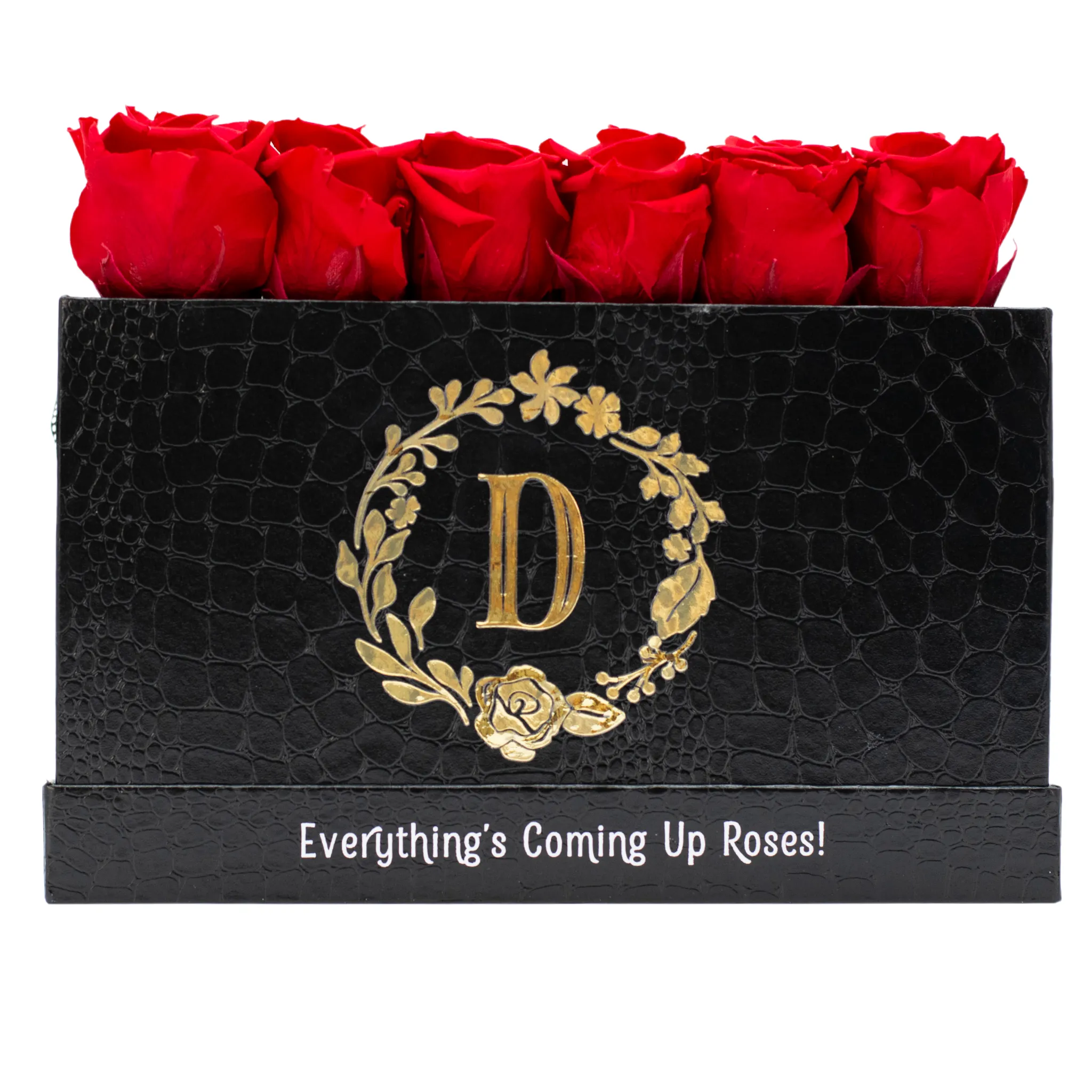 Black Monogrammed Keeper by the Dozen - Cherry Crush Roses