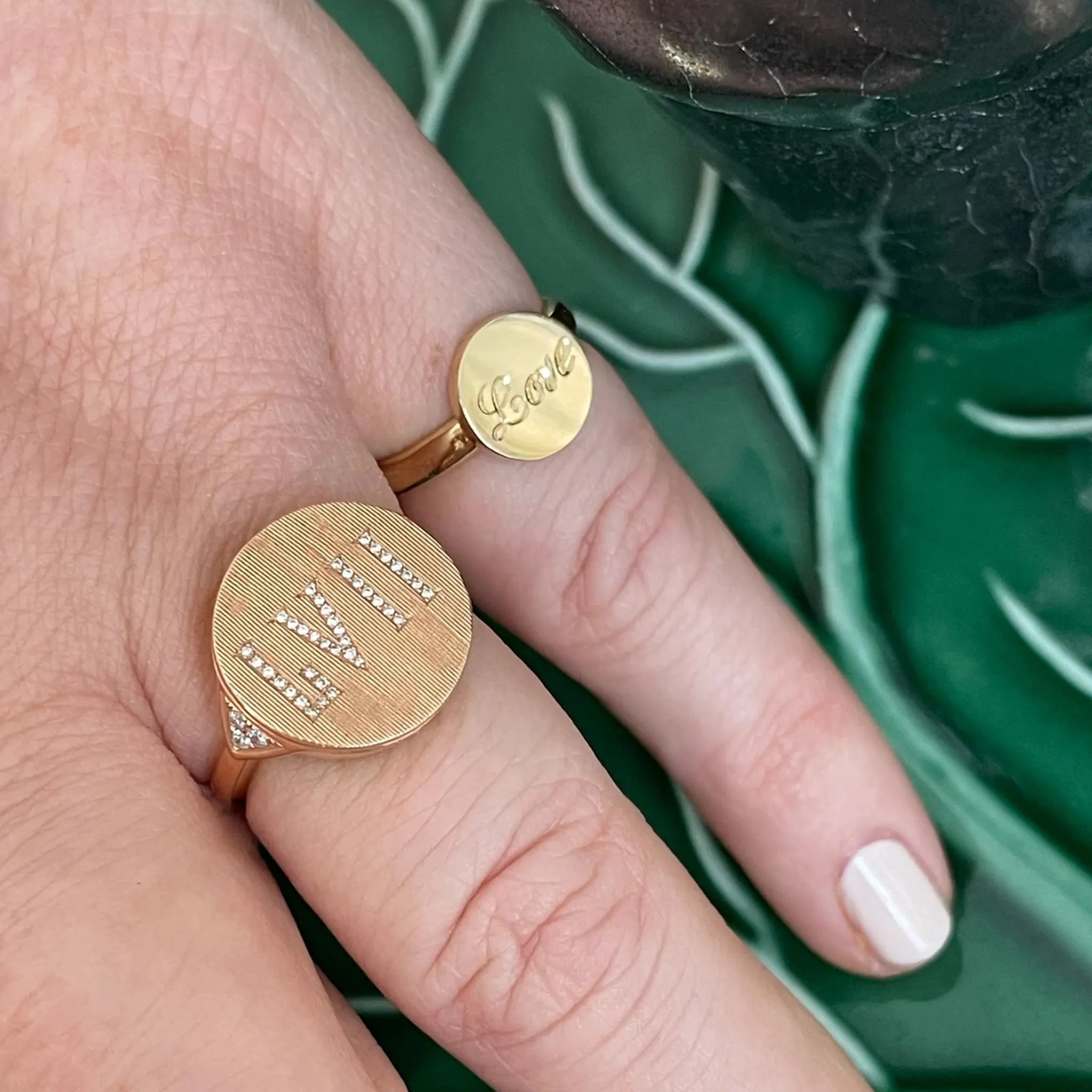 Blank Diamond Signet Ring in 18K Rose Gold | Florentine