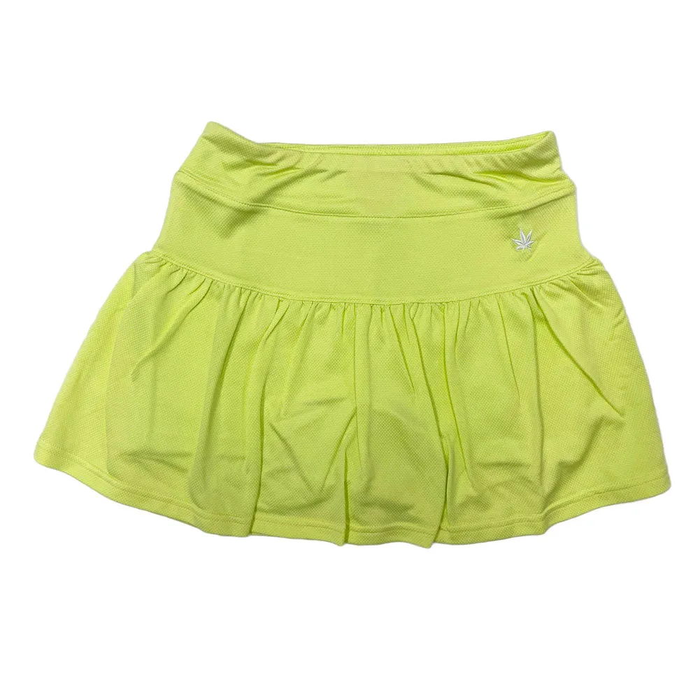 BOAST Women's Sunny Lime Gathered Tennis Skirt $79 NEW
