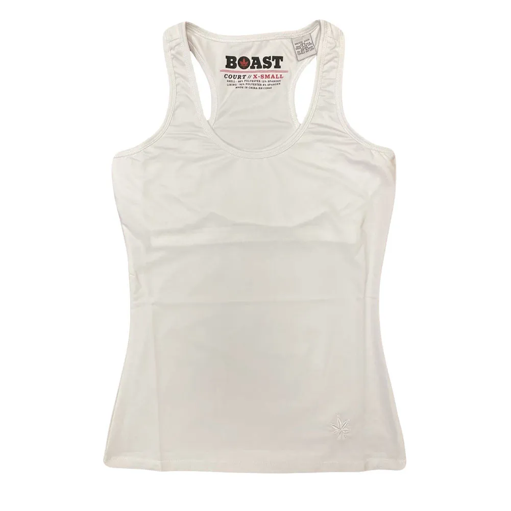 BOAST Women's White Racerback Tennis Top 131105001 $60 NEW
