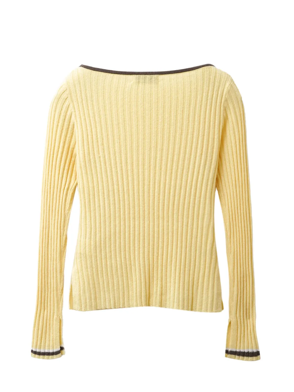 Boat Neck Ribbed Sweater_Butter