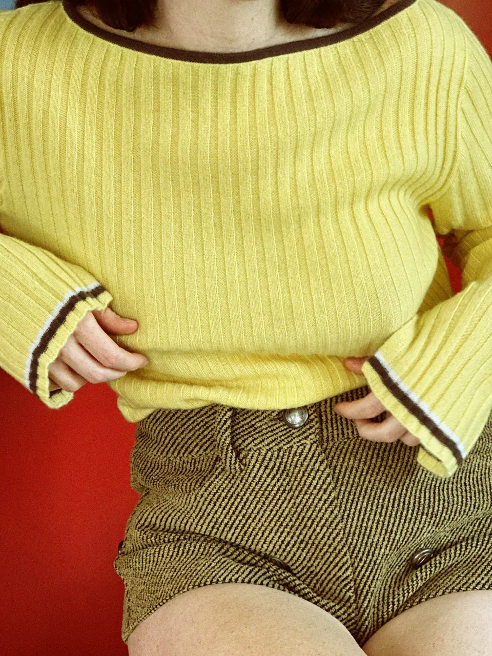 Boat Neck Ribbed Sweater_Butter
