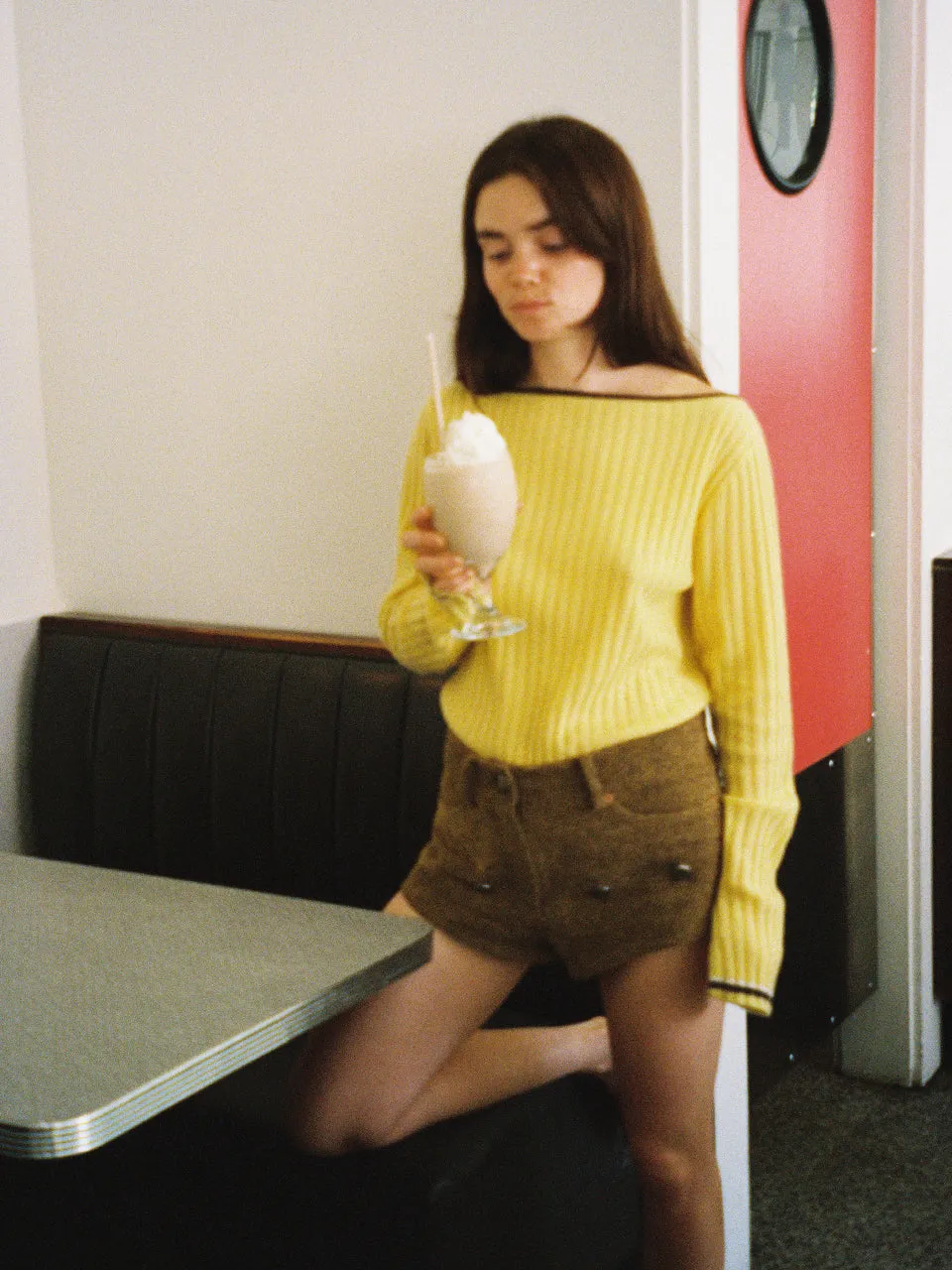 Boat Neck Ribbed Sweater_Butter