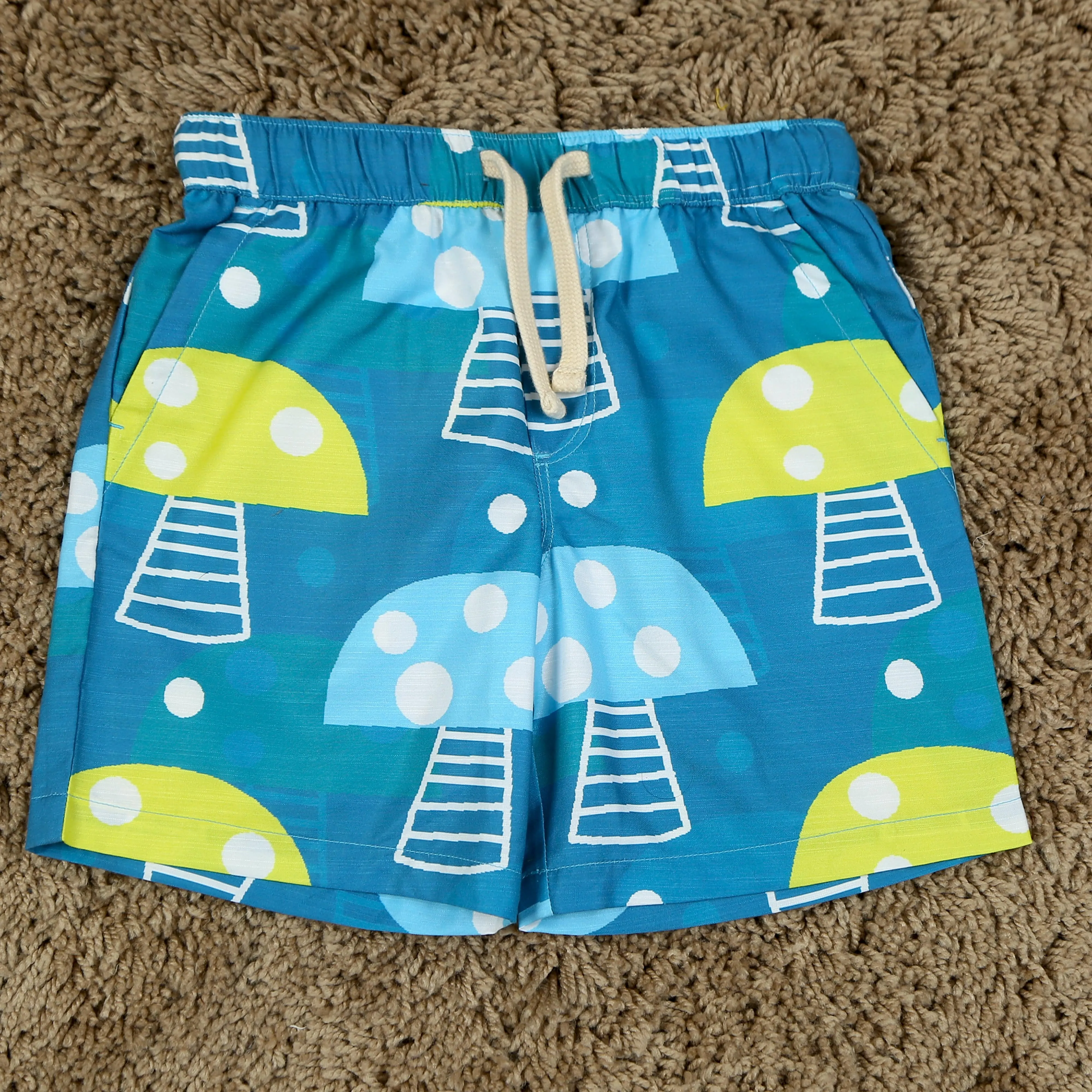Boys Boat Printed Short Teal