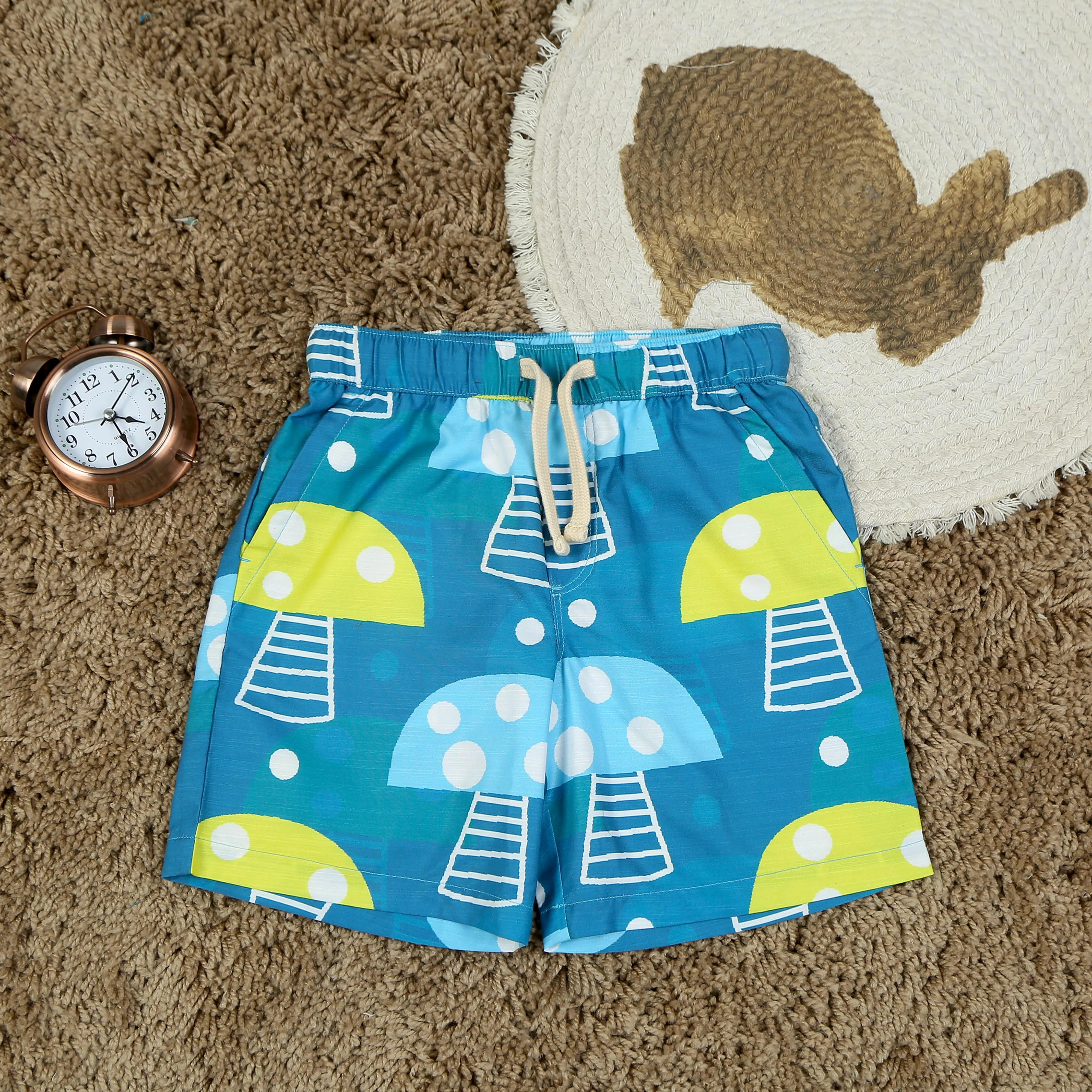 Boys Boat Printed Short Teal