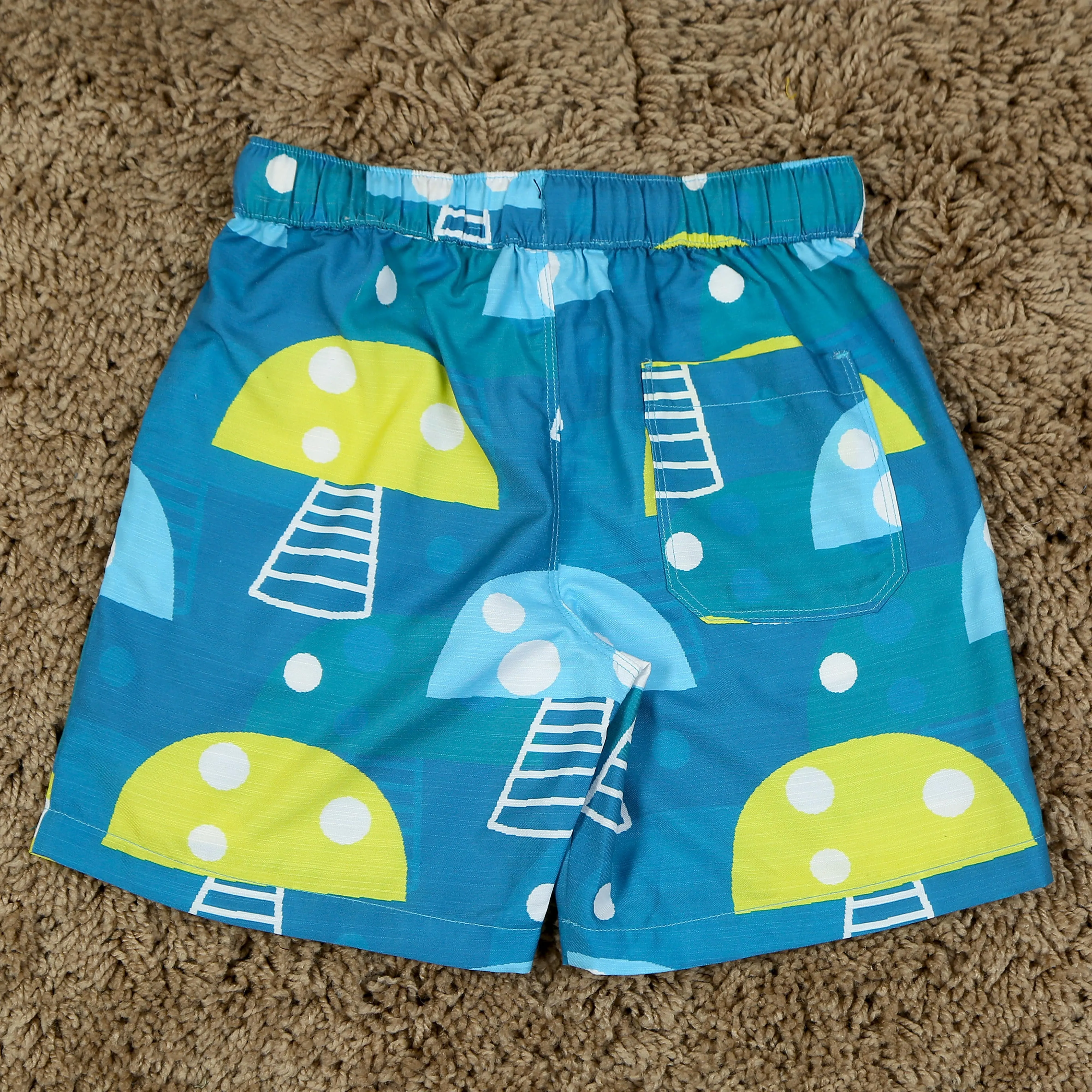 Boys Boat Printed Short Teal