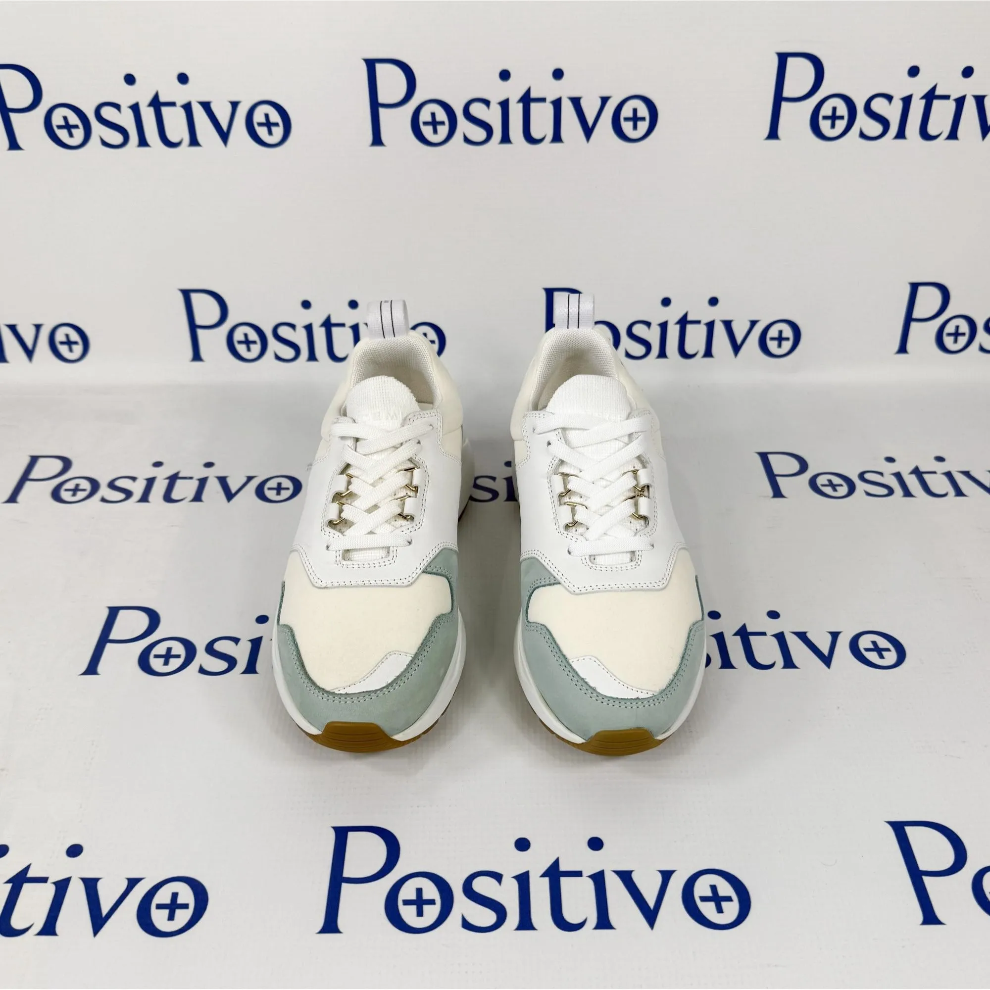 Buscemi Womens Ventura Light Blue Trio Leather Sneakers