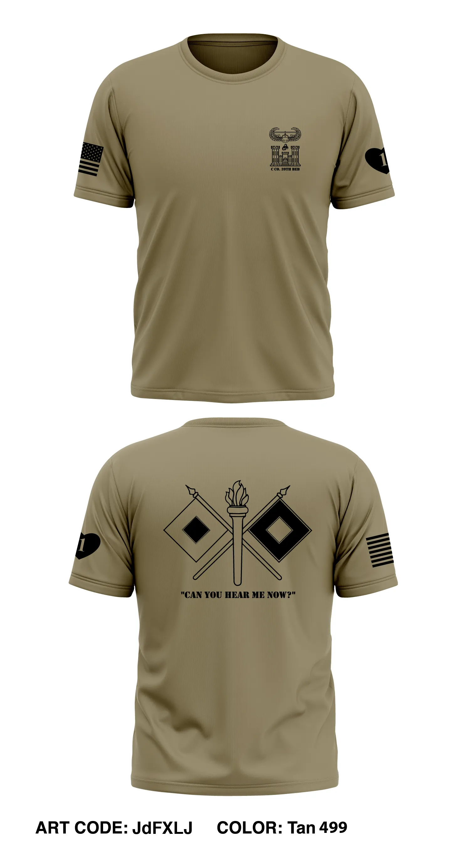 C Co. 39th BEB Store 1 Core Men's SS Performance Tee - JdFXLJ