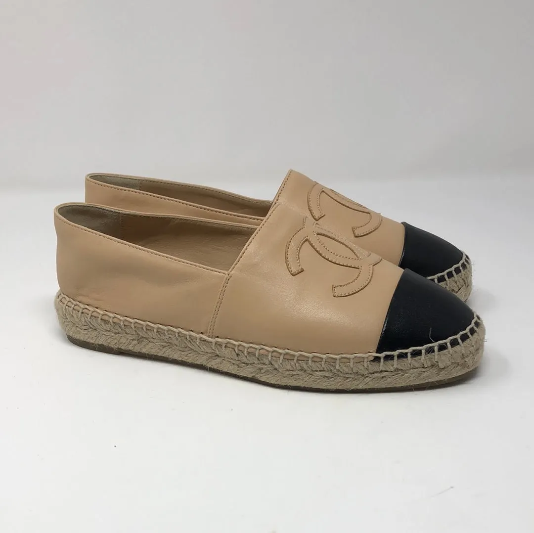 Chanel Espadrille in Tan and Black