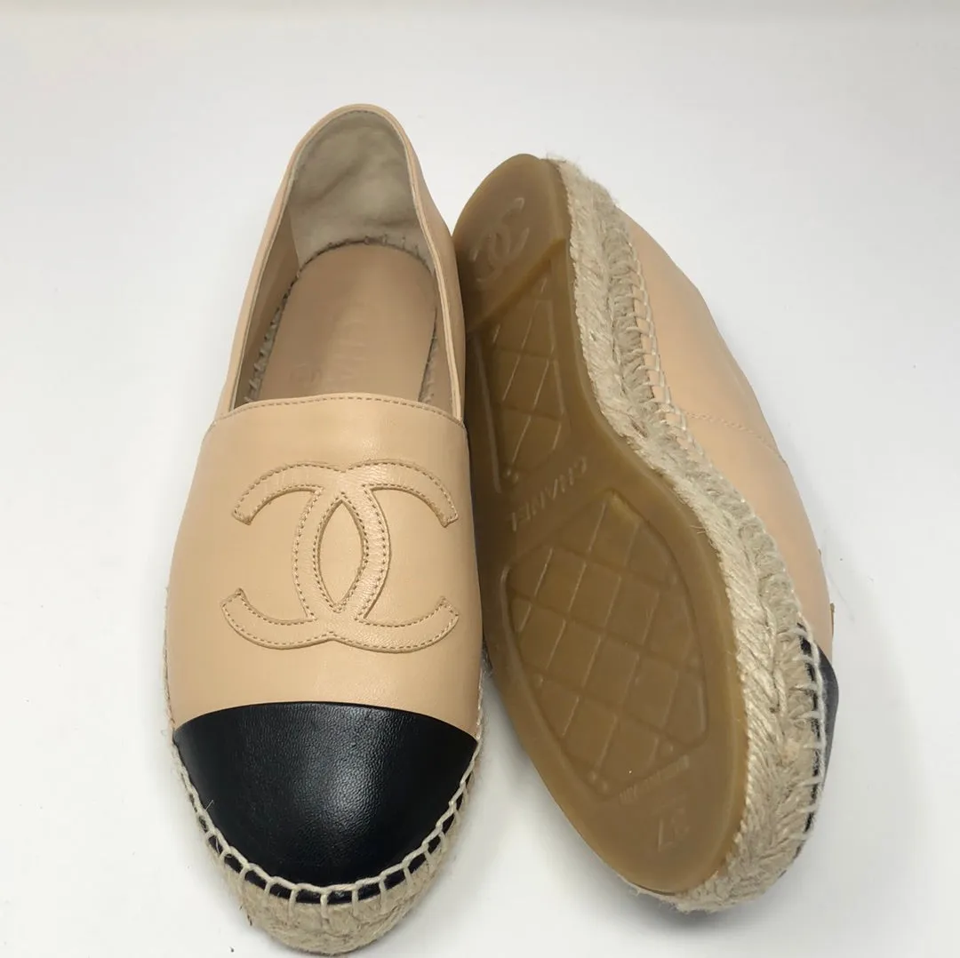 Chanel Espadrille in Tan and Black