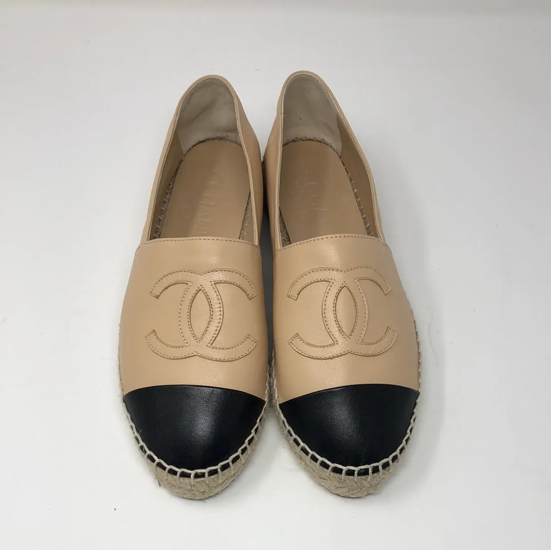 Chanel Espadrille in Tan and Black