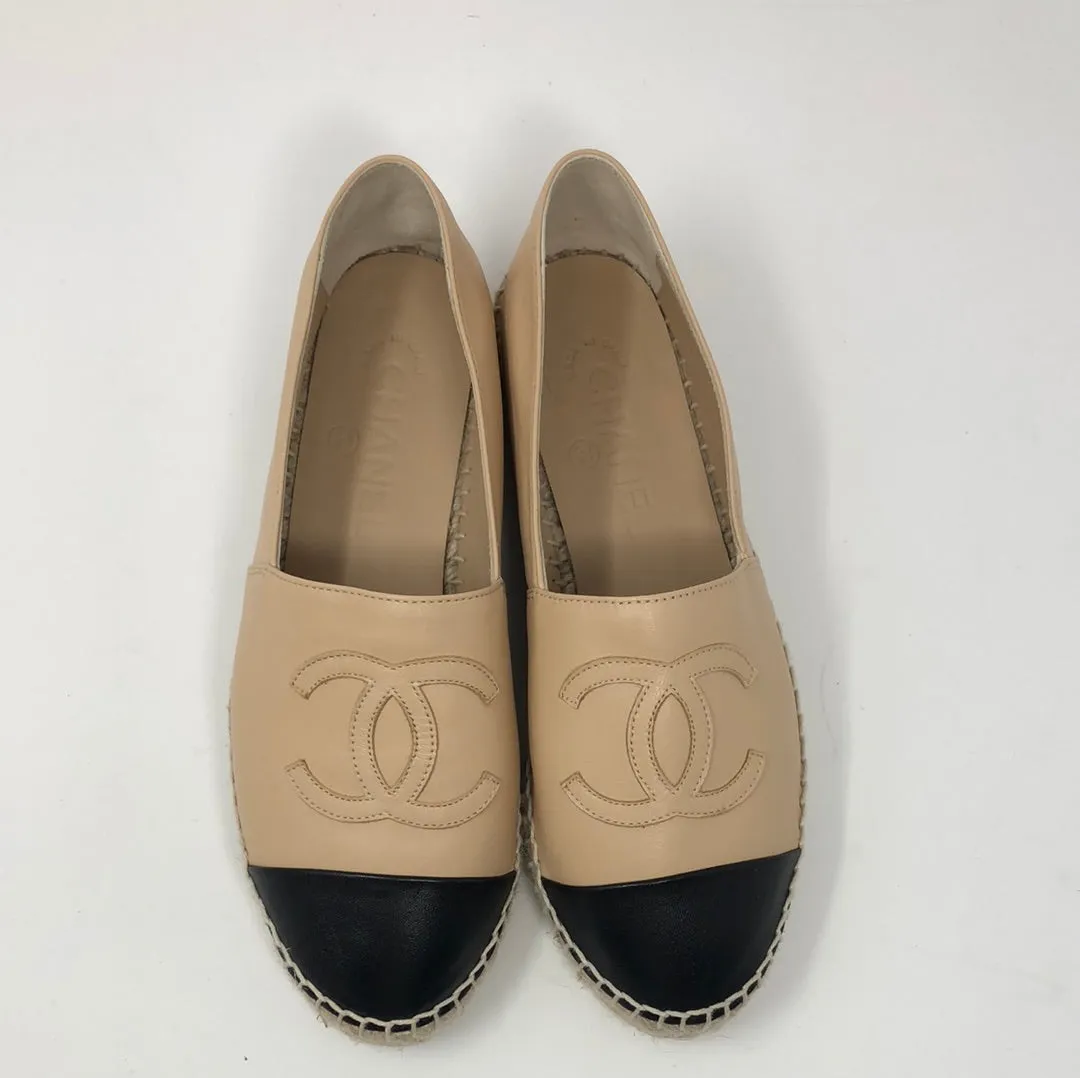 Chanel Espadrille in Tan and Black