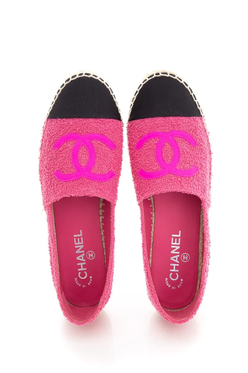 Chanel Hot Pink Tweed Espadrille SZ 40