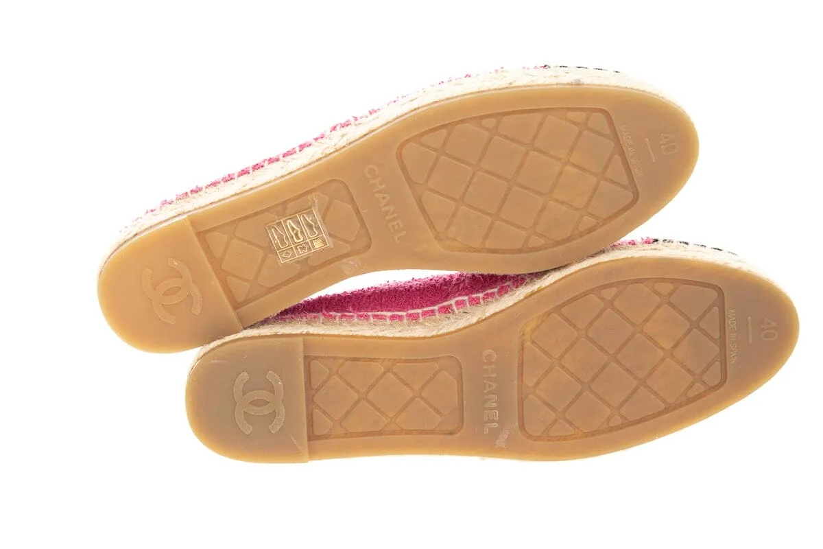 Chanel Hot Pink Tweed Espadrille SZ 40