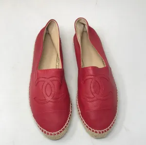 CHANEL Red leather espadrille