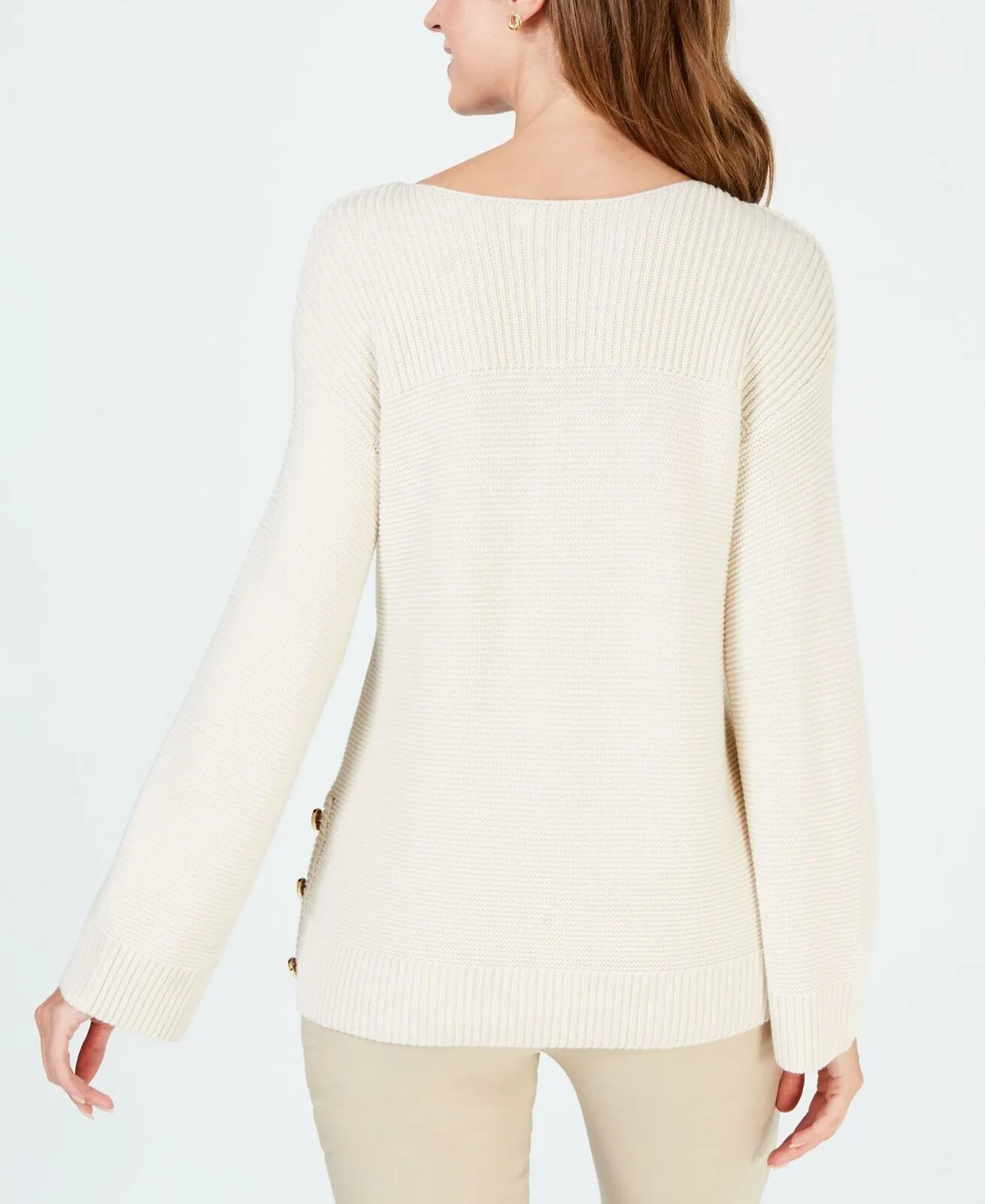 Charter Club Women's Boat-Neck Ribbed-Knit Sweater Ivory Large