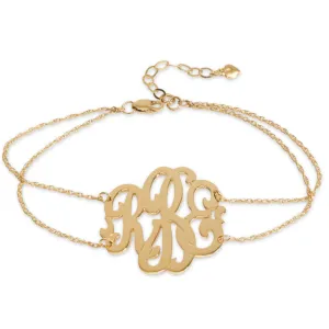 Cheshire Handcut Monogram Double Chain Bracelet