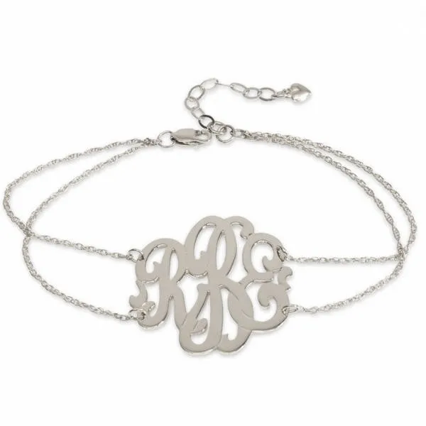 Cheshire Handcut Monogram Double Chain Bracelet