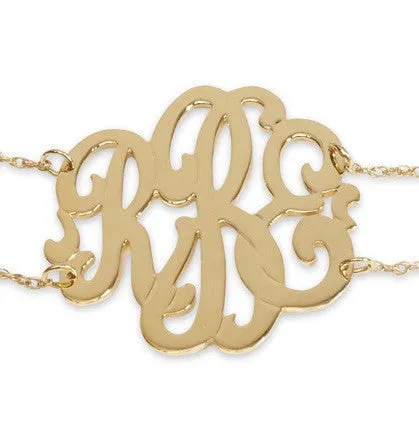 Cheshire Handcut Monogram Double Chain Bracelet