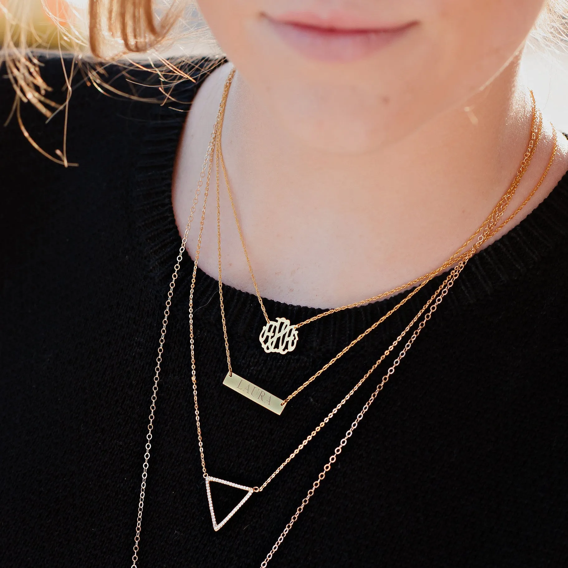 Cheshire Handcut Monogram Necklace (WS)