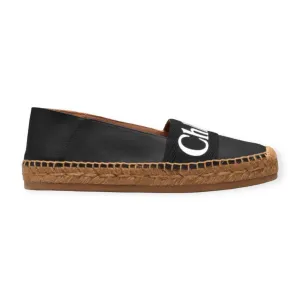 Chloé Shoes, Black Woody Leather Espadrilles (size 36)