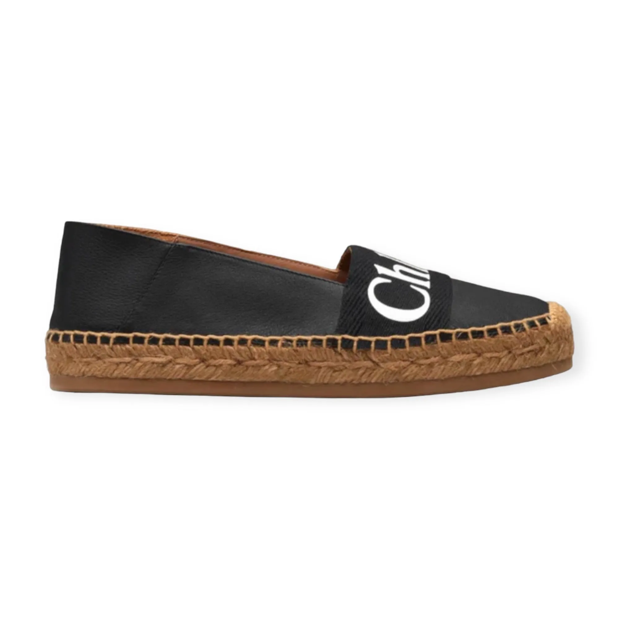 Chloé Shoes, Black Woody Leather Espadrilles (size 36)
