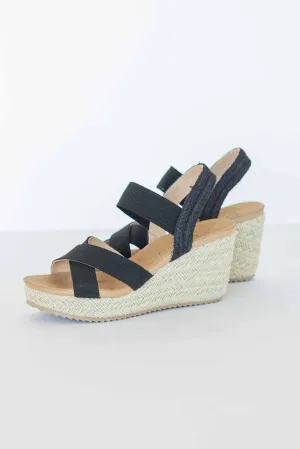 [CL CHINESE LAUNDRY]KEY WORD ESPADRILLE WEDGE SANDAL-BLACK
