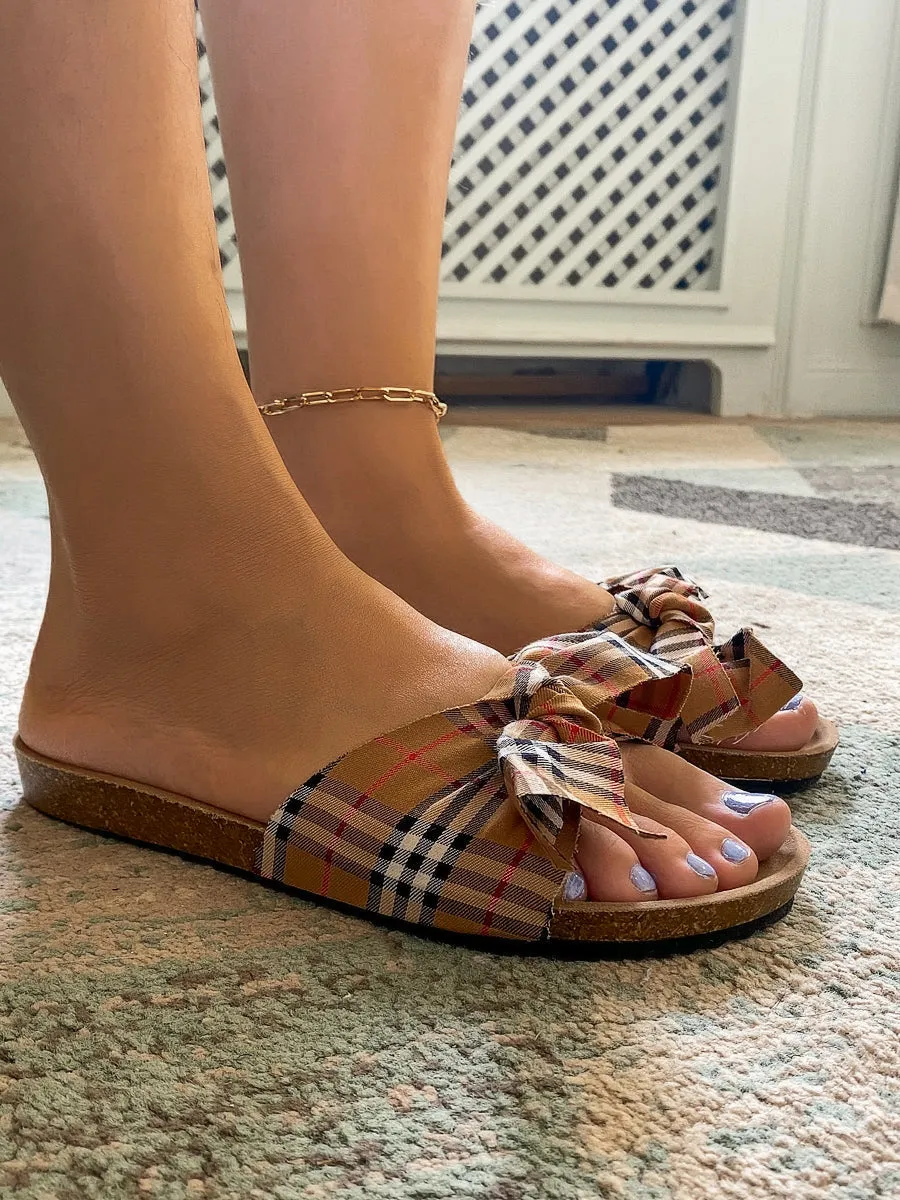 Classic Gingham Slide Sandals Sliders Shoes
