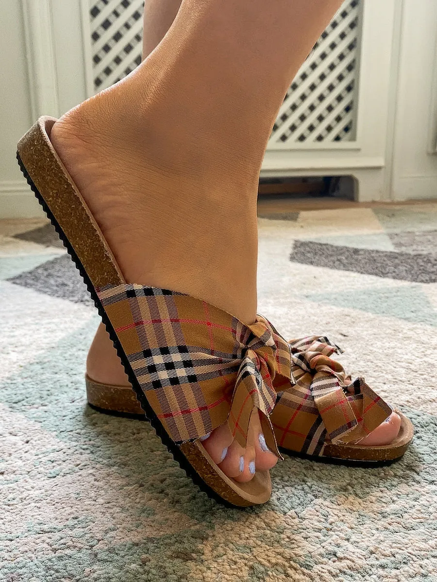 Classic Gingham Slide Sandals Sliders Shoes