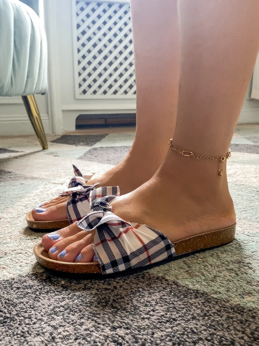 Classic Gingham Slide Sandals Sliders Shoes