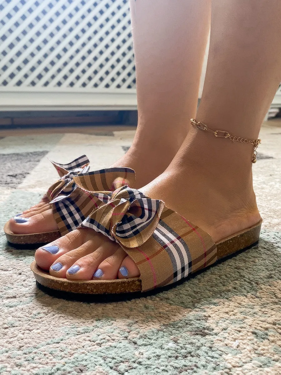Classic Gingham Slide Sandals Sliders Shoes
