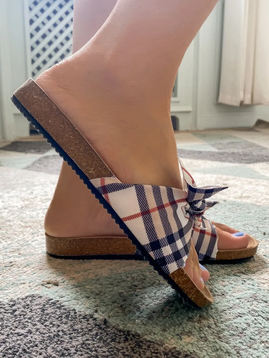Classic Gingham Slide Sandals Sliders Shoes
