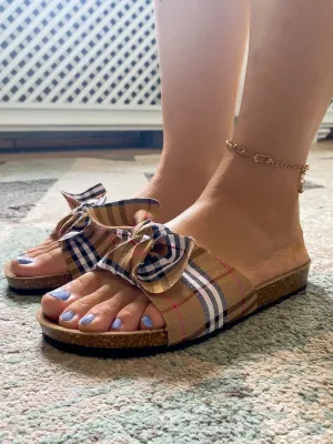 Classic Gingham Slide Sandals Sliders Shoes