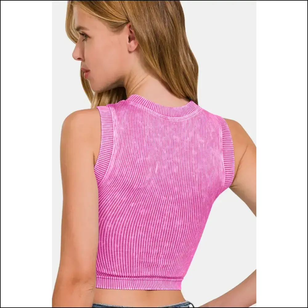 Conquer Workouts and Chill in Style with Zenana Washed Ribbed Crop Tank