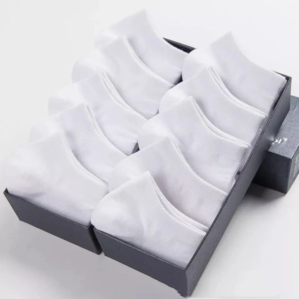 ContiNent 33 10 Pairs=20pcs Women Man Socks Breathable Sports socks Solid Color Boat socks Comfortable Cotton Ankle Socks White