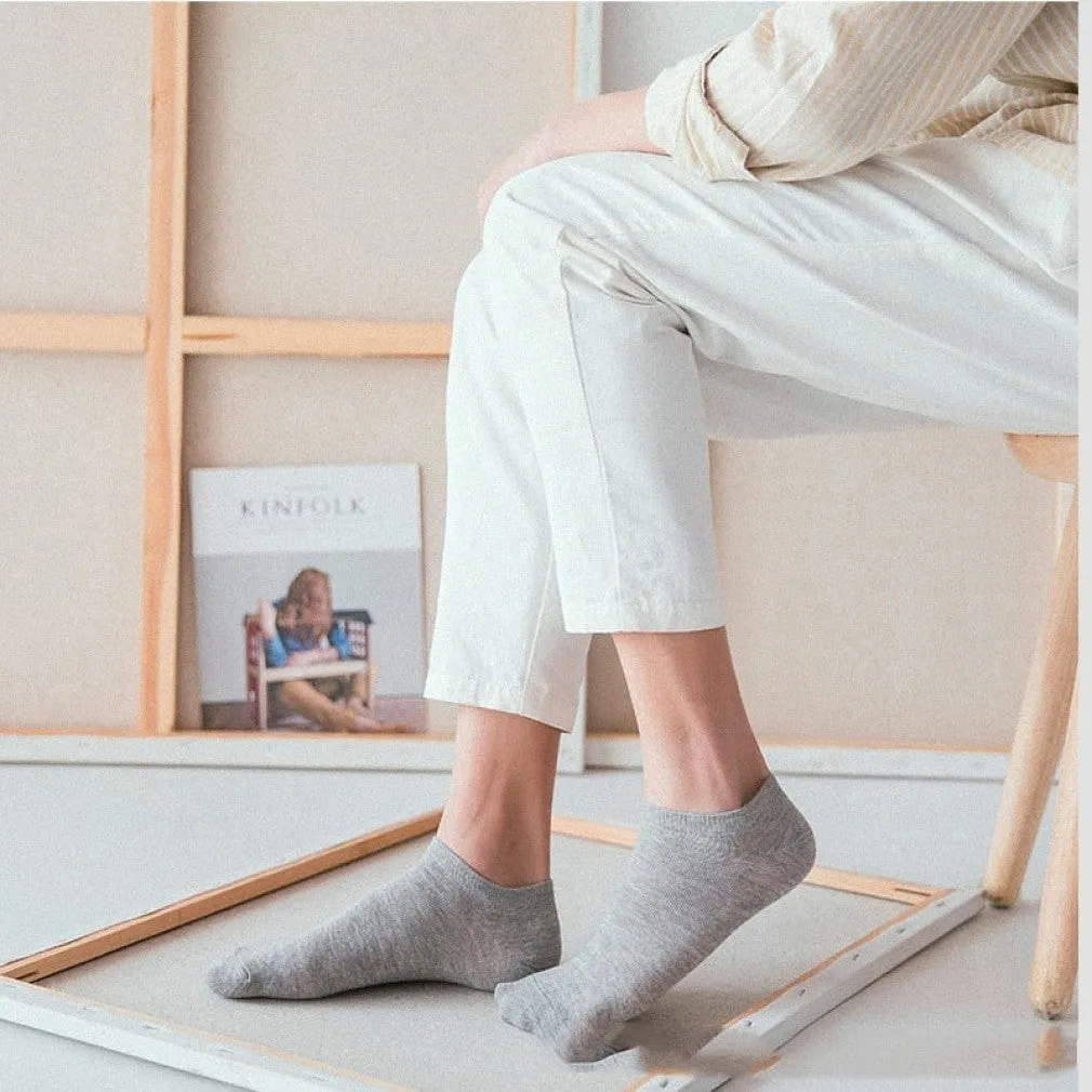 ContiNent 33 10 Pairs=20pcs Women Man Socks Breathable Sports socks Solid Color Boat socks Comfortable Cotton Ankle Socks White