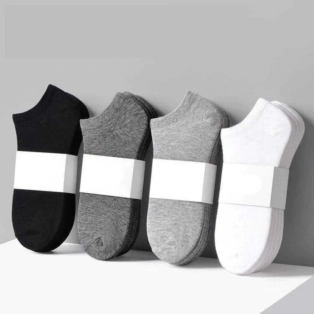 ContiNent 33 10 Pairs=20pcs Women Man Socks Breathable Sports socks Solid Color Boat socks Comfortable Cotton Ankle Socks White