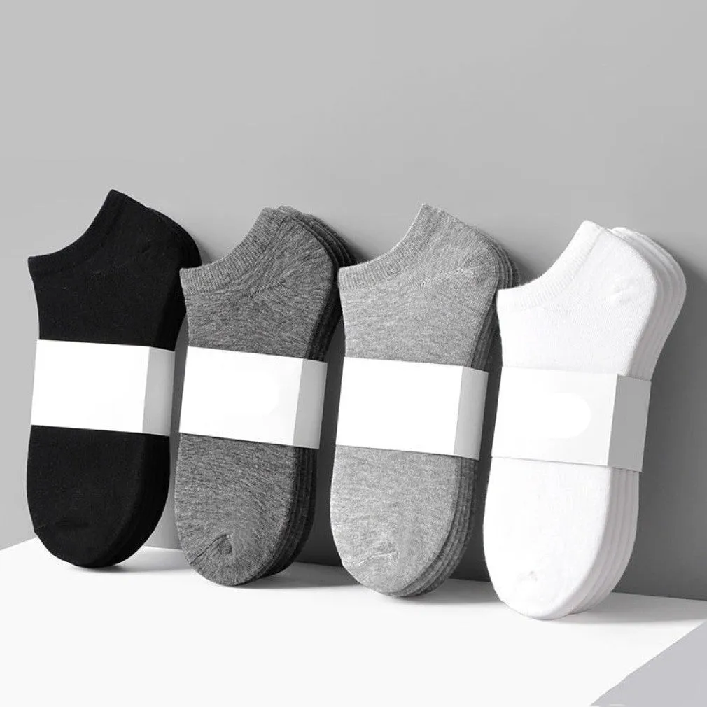 ContiNent 33 10 Pairs=20pcs Women Man Socks Breathable Sports socks Solid Color Boat socks Comfortable Cotton Ankle Socks White