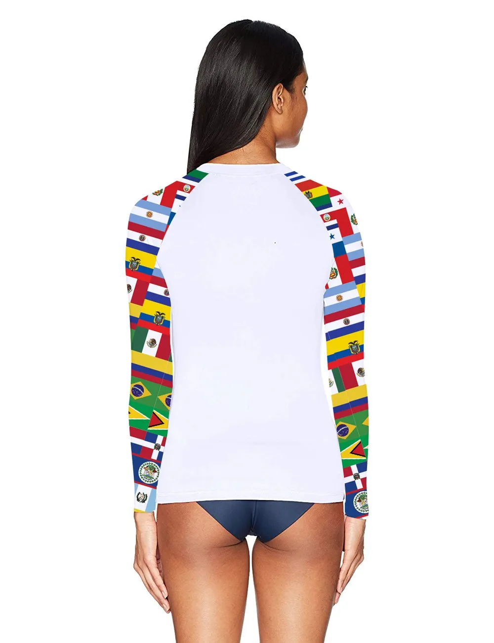 Crest Flag Sleeves Women's BJJ Rash Guard