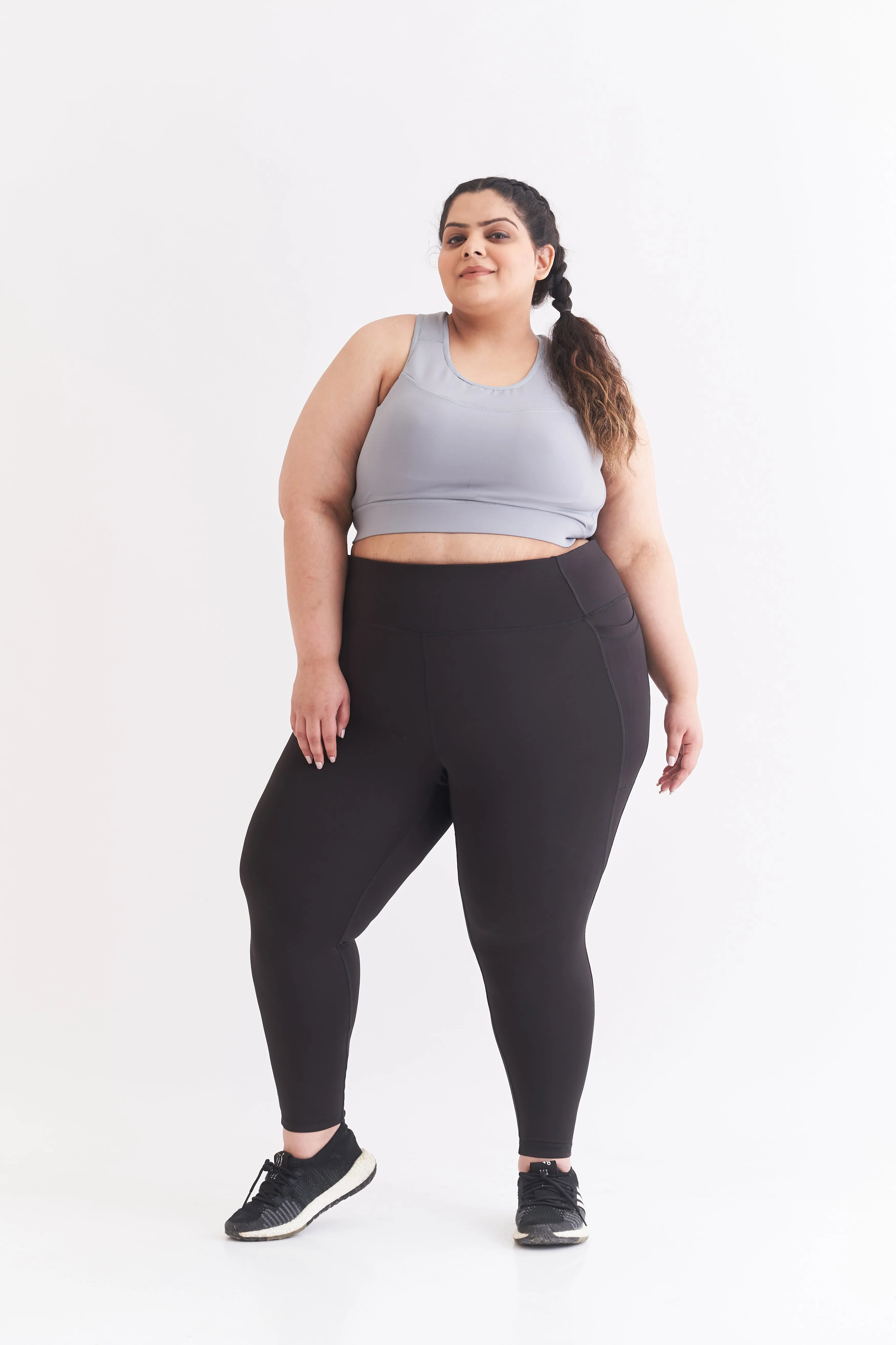 Cross Strap Sports Bra: Grey