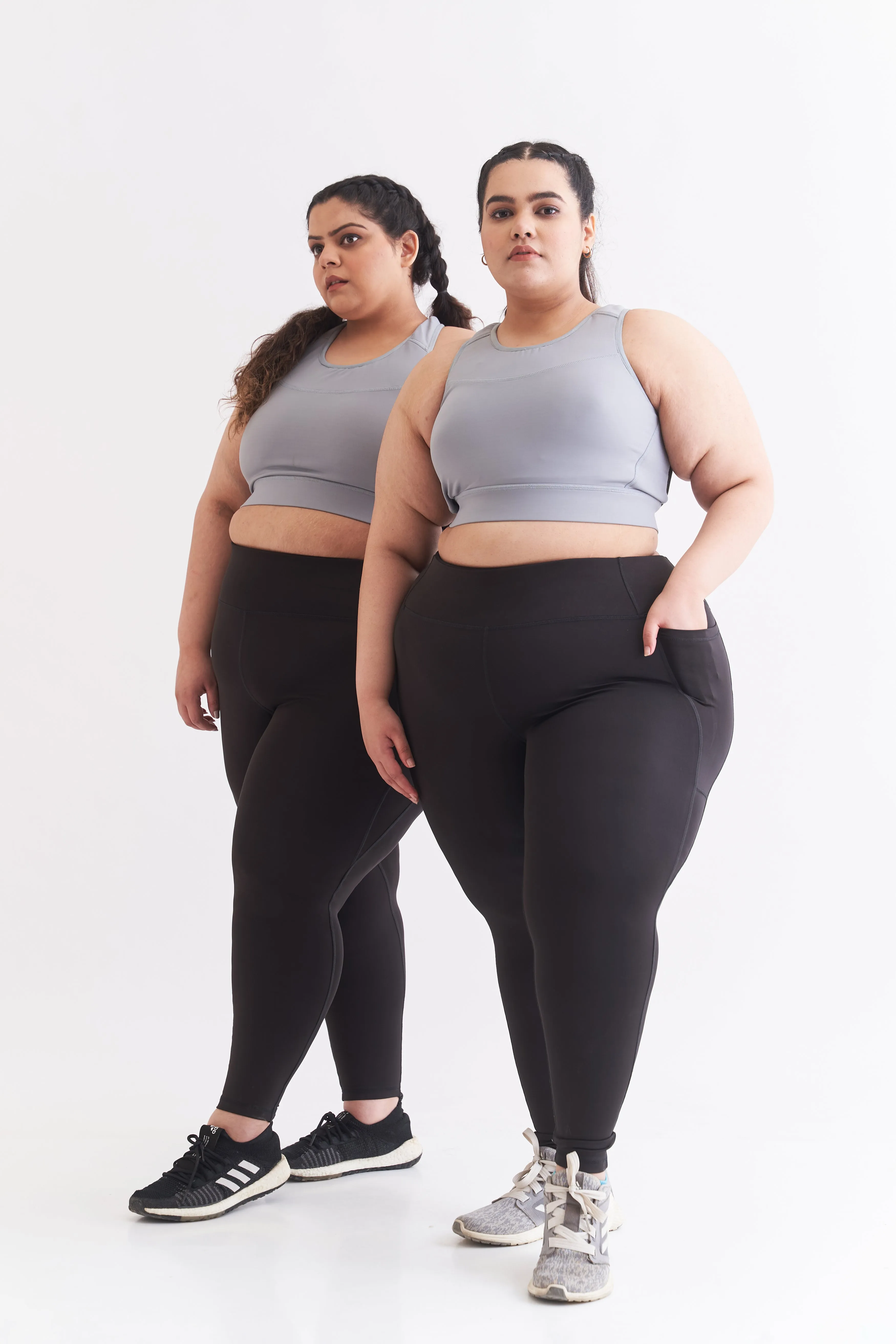 Cross Strap Sports Bra: Grey