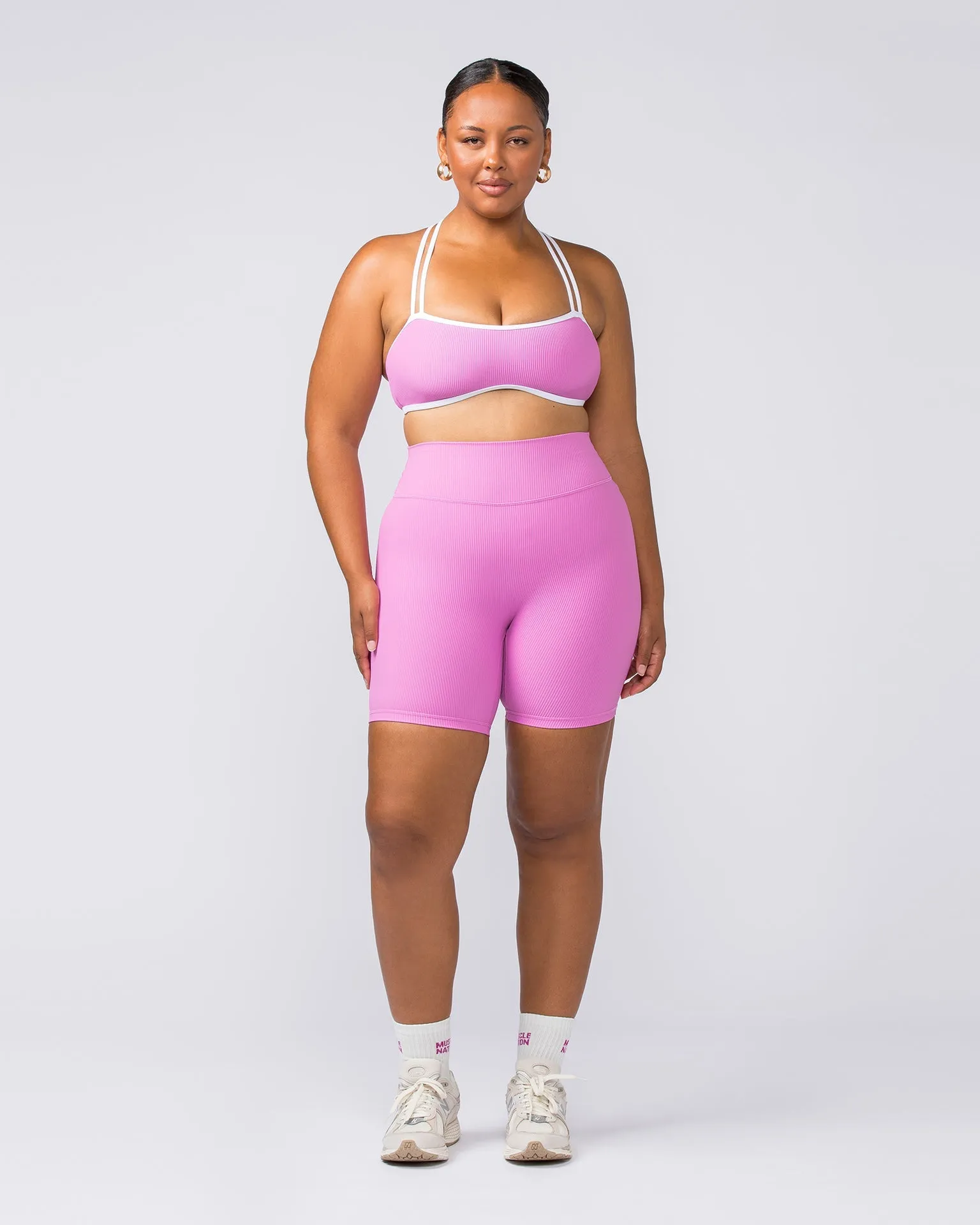 Curves Rib Bralette - Fondant Pink
