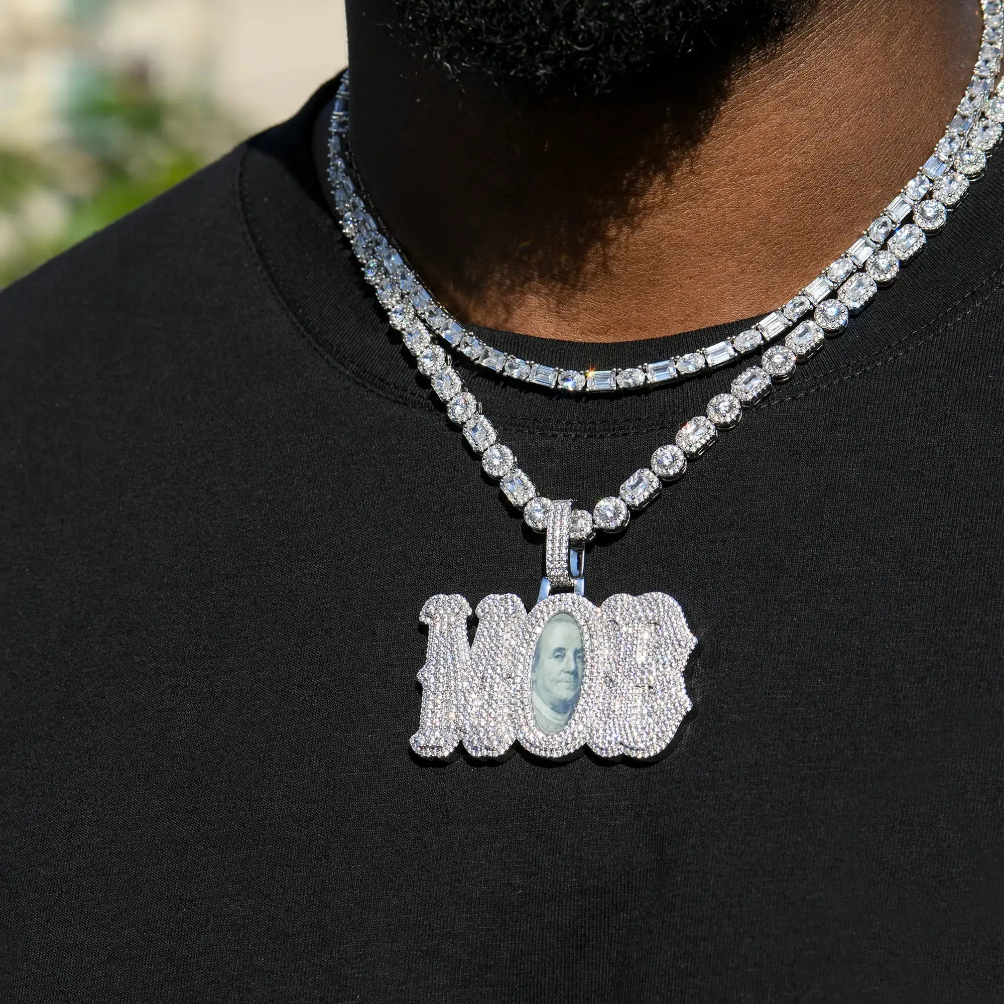 Custom Bosox "MOB" Letter Photo Pendant