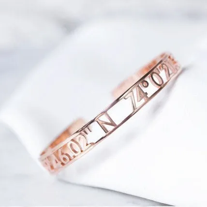 Custom Coordinates Cuff Bracelet