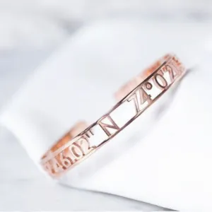 Custom Coordinates Cuff Bracelet