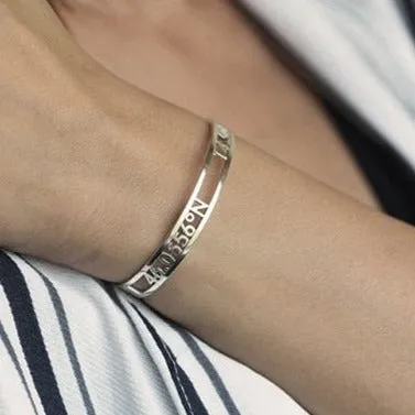 Custom Coordinates Cuff Bracelet
