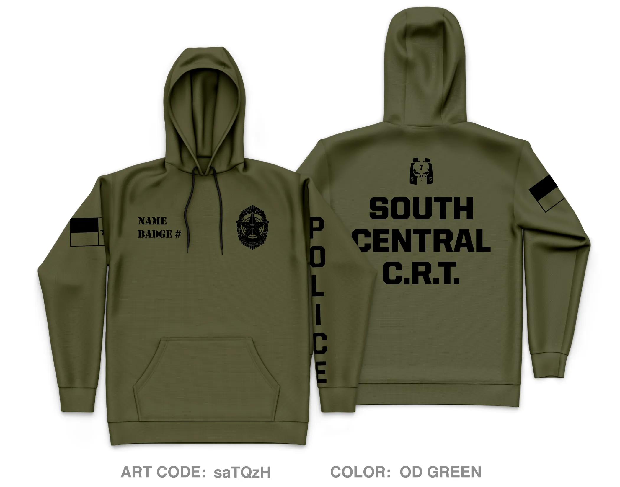 CUSTOM Dallas PD Store 1 Core Men's Hooded Performance Sweatshirt - saTQzH