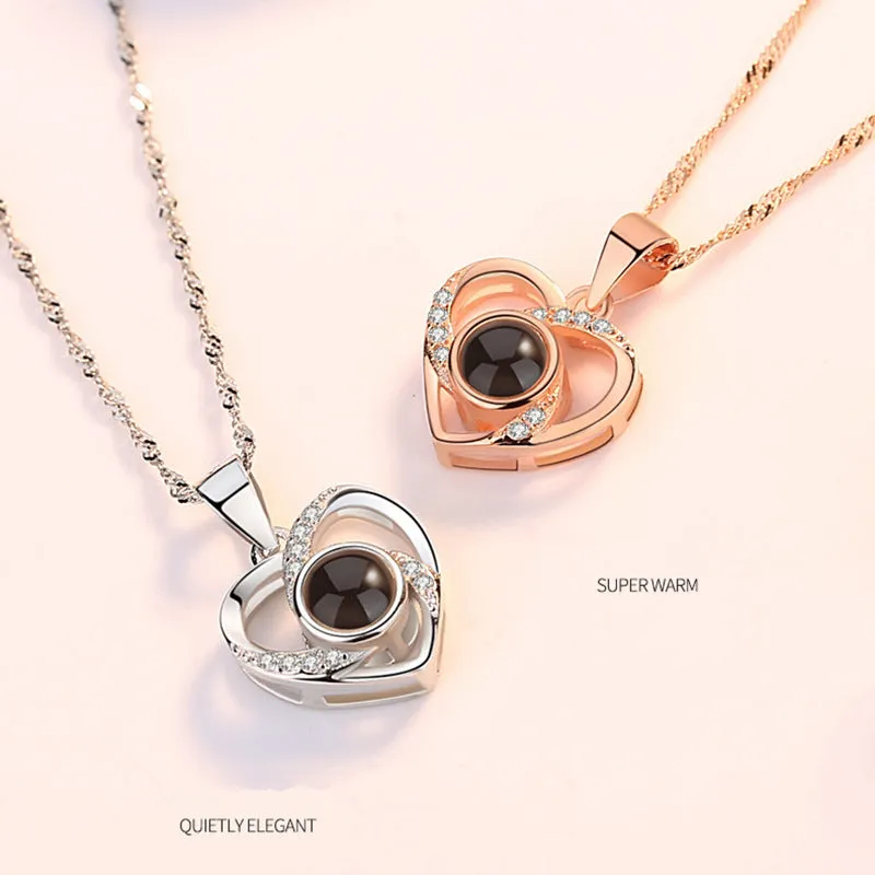 Custom Pet Photo Heart Necklace